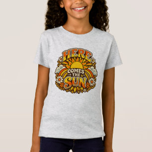 Here Comes the Sun Vintage Floral Natur T-Shirt