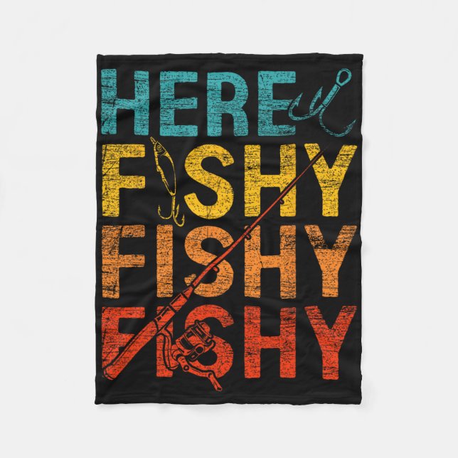 Here Fishy Fishy Fishy  Fleecedecke (Vorderseite)