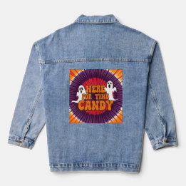 "Here for Candy" Halloween Denim Jacket Jeansjacke