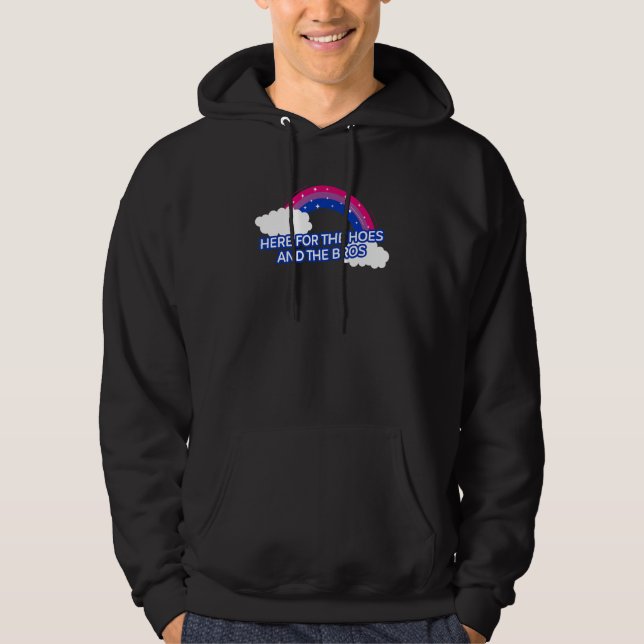 Here For The Hoes And The Bros Rainbow Bisexual 2 Hoodie (Vorderseite)