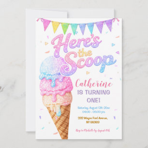 Here’s the Scoop Eis Geburtstagsfunken Einladung