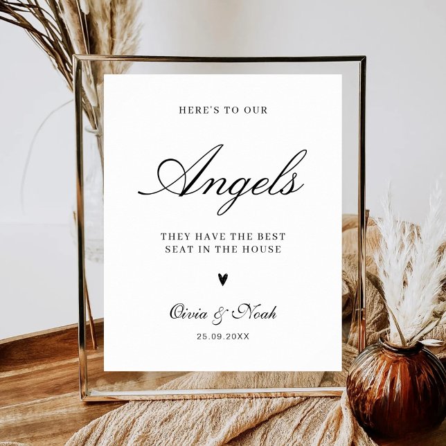 Here’s To Our Angels Minimalist Wedding Memorial Poster (Von Creator hochgeladen)