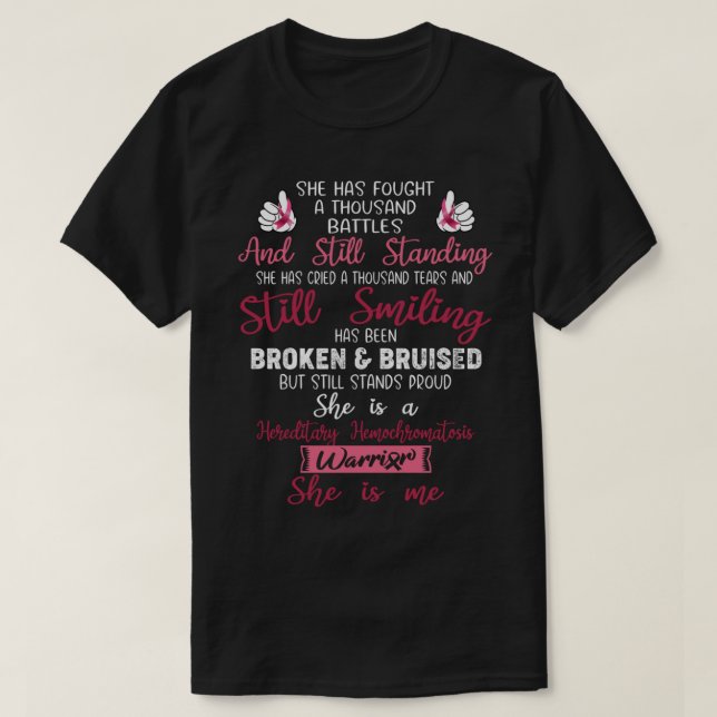 Hereditäre Hemochromatose-Bewusstsein, sie ist ein T-Shirt (Design vorne)
