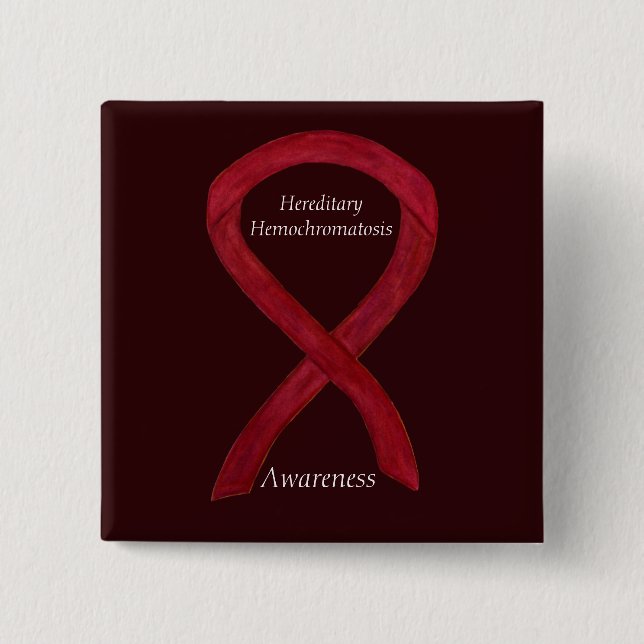 Hereditäres Hemochromatose Awareness Ribbon Button (Vorderseite)