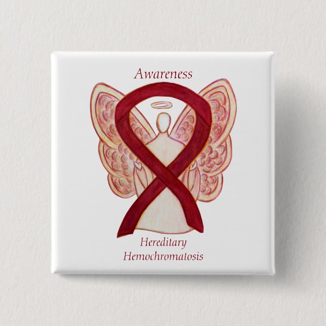 Hereditäres Hemochromatose Awareness Ribbon Button (Vorderseite)