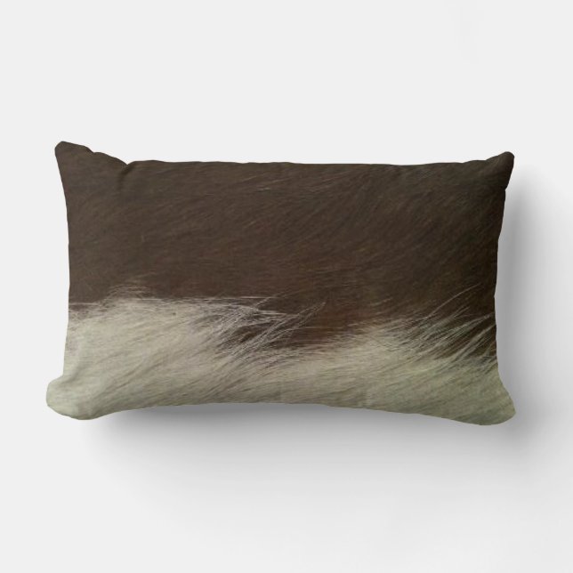 Hereford Brown and White Imitats Cowhide Lumbar Lendenkissen (Vorderseite)