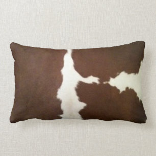 Hereford Brown und weißer Imitat-RindlederLumbar Lendenkissen