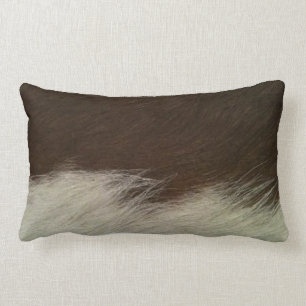 Hereford Brown und weißer Imitat-RindlederLumbar Lendenkissen