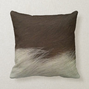 Hereford Brown und weißer Imitat-RindlederThrow Kissen