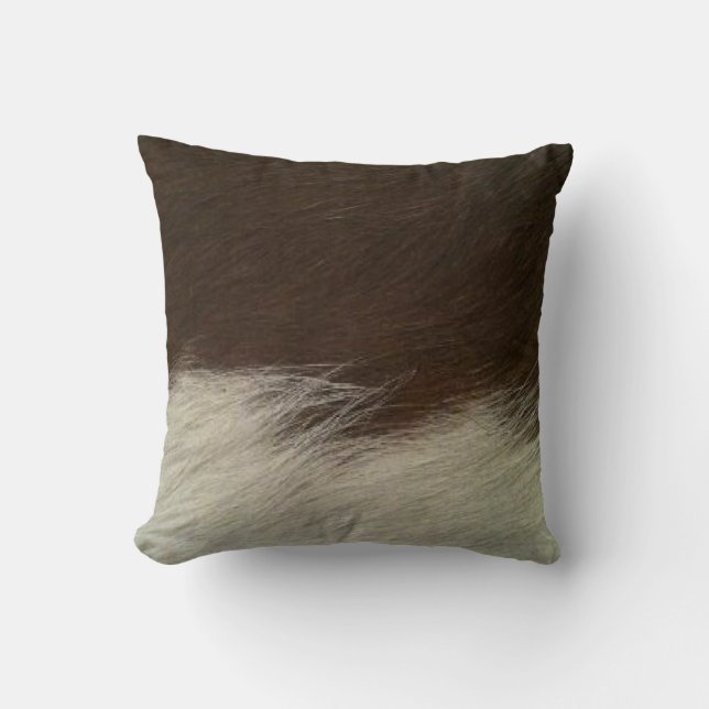 Hereford Brown und White Imitats Cowhide Throw Kissen (Vorderseite)