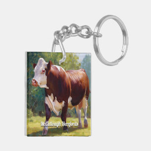 Hereford-Bulle Schlüsselanhänger