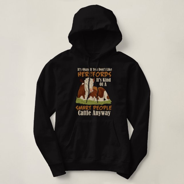 Hereford Cattle Cow Herd Lianimal Hereford Breede Hoodie (Design vorne)