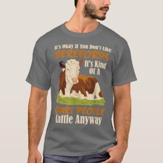 Hereford Cattle Cow Herd Lianimal Hereford Breede T-Shirt