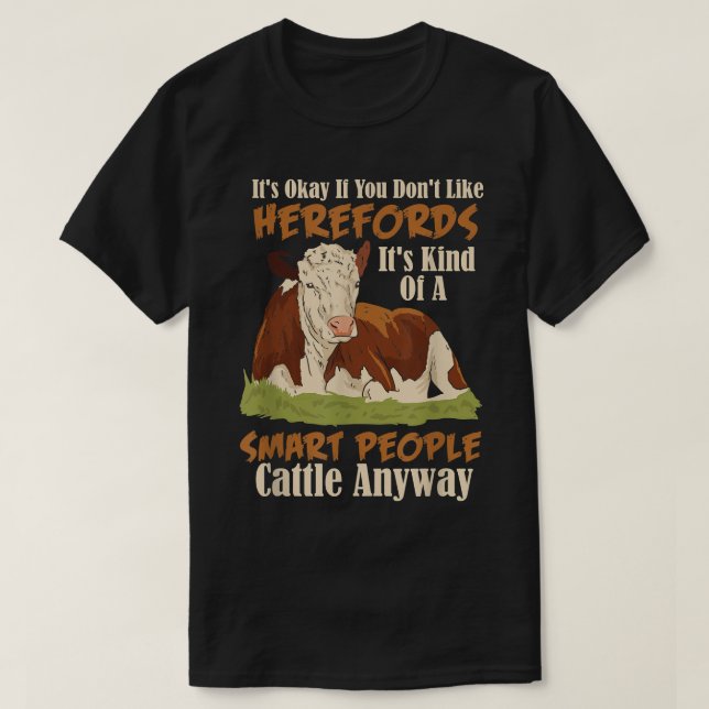 Hereford Cattle Cow Herd Lianimal Hereford Breede T-Shirt (Design vorne)