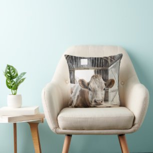 Hereford Cow in Barn Kissen