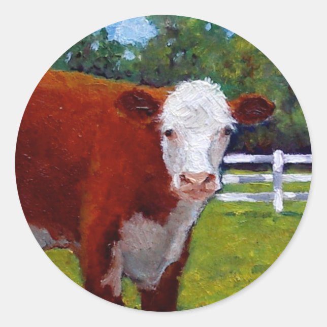 HEREFORD HEIFER COW ART RUNDER AUFKLEBER (Vorderseite)