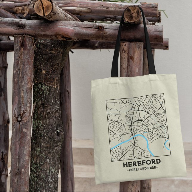 Hereford, Herefordshire City Map Tote Bag Tragetasche (Von Creator hochgeladen)