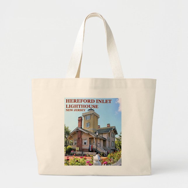 Hereford Inlet Lighthouse, New Jersey Tote Bag Jumbo Stoffbeutel (Vorne)