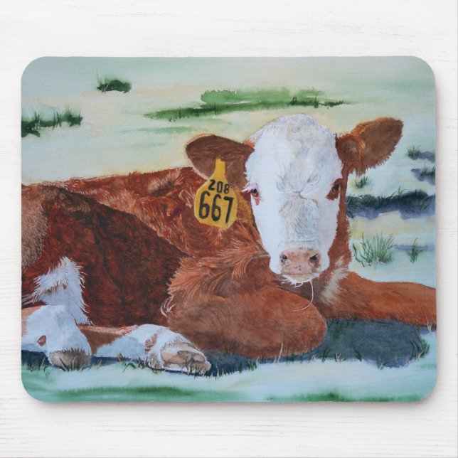 Hereford Kalb Mousepad (Vorne)
