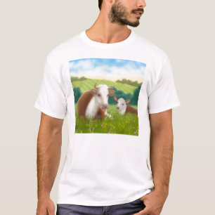 Hereford Kuh und Kalb-T - Shirt