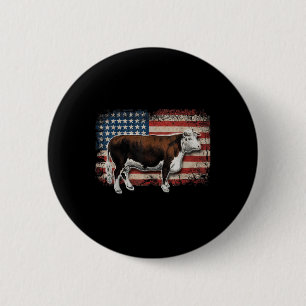 Hereford-Rinderzüchter - Amerikanische Flagge für Button