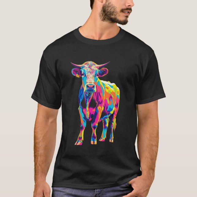 Hereford-Rinderzüchter Popart T-Shirt (Vorderseite)
