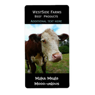 Hereford Rindfleisch-Kuh-Milchprodukt-Aufkleber