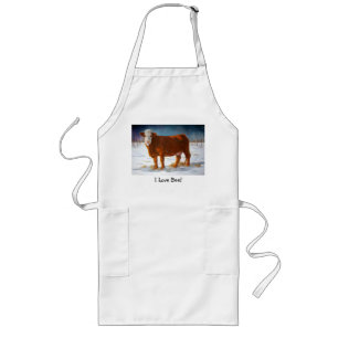 HEREFORD RINDFLEISCH-KUH: PASTELLmalerei: SCHNEE Lange Schürze