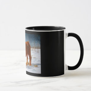 HEREFORD RINDFLEISCH-KUH: PASTELLmalerei: SCHNEE Tasse