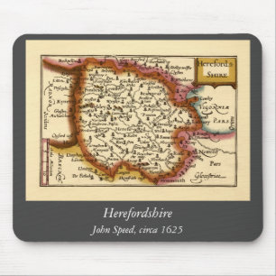 Herefordshire Landkreis England Alte antike Karte Mousepad