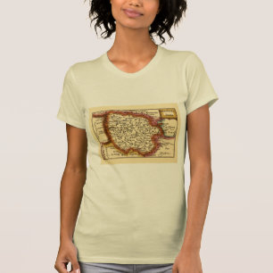 Herefordshire Landkreis England Alte antike Karte T-Shirt