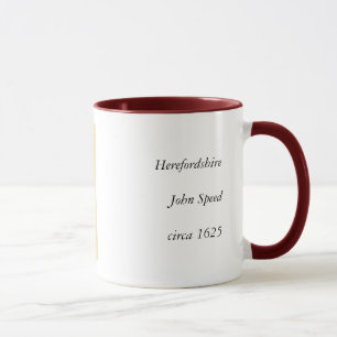 Herefordshire Landkreis England Alte antike Karte Tasse