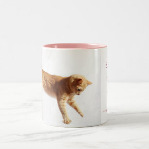 Herein dort hängen zweifarbige tasse