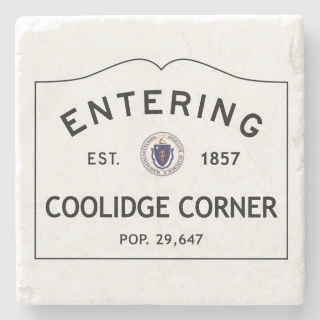 Hereinkommender CoolidgeeckmarmorUntersetzer Steinuntersetzer (Vorderseite)