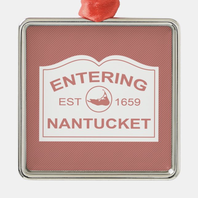 Hereinkommender Nantucket Willkommensschild in Ornament Aus Metall (Vorne)
