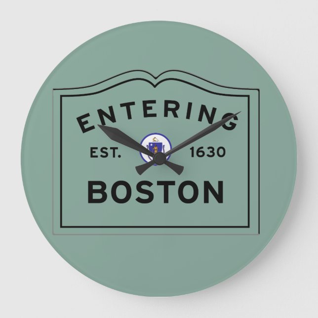 Hereinkommendes Boston Große Wanduhr (Vorderseite)