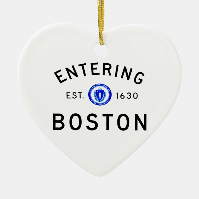 Hereinkommendes Boston Keramik Ornament (Vorne)