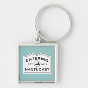 Hereinkommendes Nantucket Andenken-Zeichen weiß u. Schlüsselanhänger