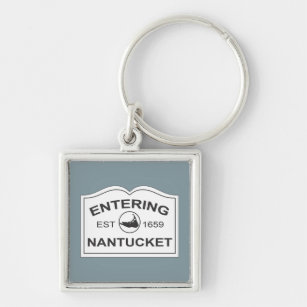 Hereinkommendes Nantucket Andenken-Zeichen-Weiß u. Schlüsselanhänger