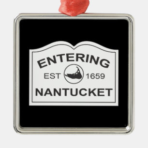 Hereinkommendes Nantucket Est. 1659 unterzeichnen Ornament Aus Metall