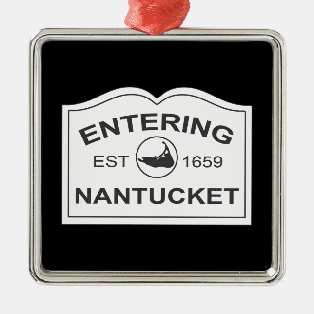 Hereinkommendes Nantucket Est. 1659 unterzeichnen Ornament Aus Metall (Vorne)