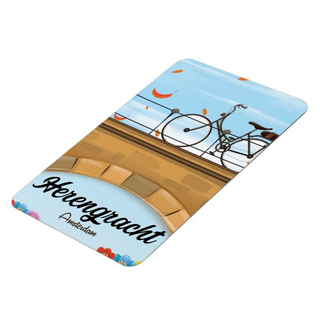 Herengracht Canal Amsterdam Reiseplakat Magnet (Linke Seite)