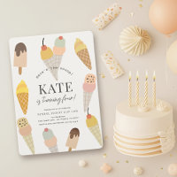 Here's the Scoop Colorful Ice Cream Kids Birthday