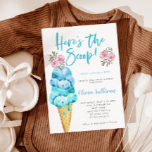 Here's the Scoop Ice Cream Boy Baby Shower