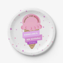 Here's The Scoop Ice Cream Sweet Pink Birthday