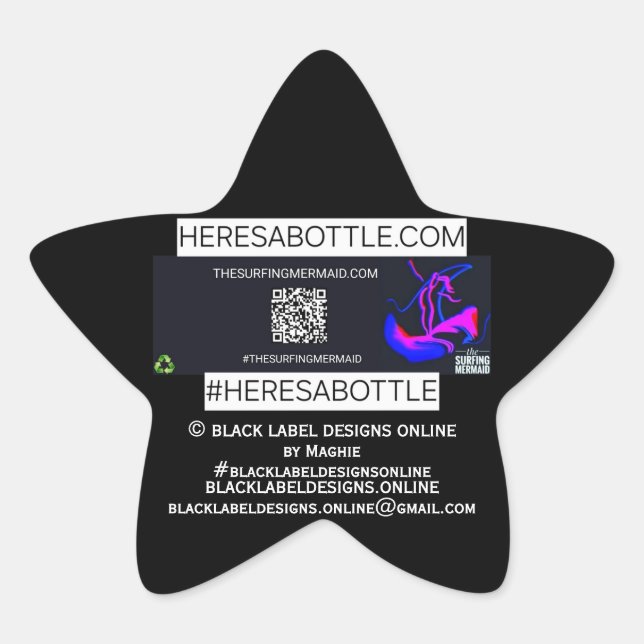 ©️ HERESABOTTLE.COM #HERESABOTTLESWAG Stern-Aufkleber (Vorderseite)