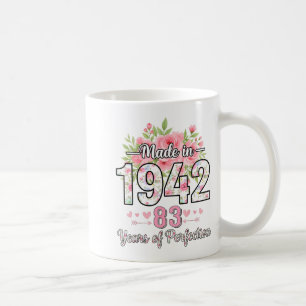 Hergestellt 1942 Floral 83. Geburtstag Frauen 83 J Kaffeetasse