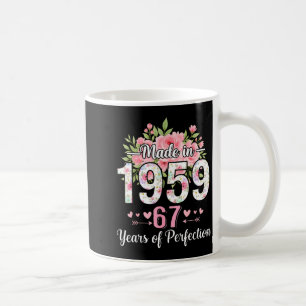 Hergestellt 1959 Floral 67. Geburtstag Frauen 67 J Kaffeetasse