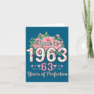 Hergestellt 1963 Floral 63. Geburtstag Frauen 63 J Karte
