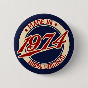 Hergestellt 1974 button